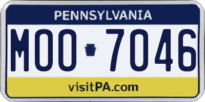 PA license plate MOO7046