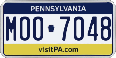 PA license plate MOO7048