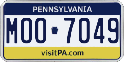 PA license plate MOO7049