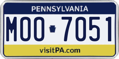 PA license plate MOO7051