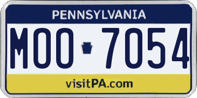PA license plate MOO7054
