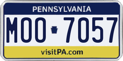 PA license plate MOO7057
