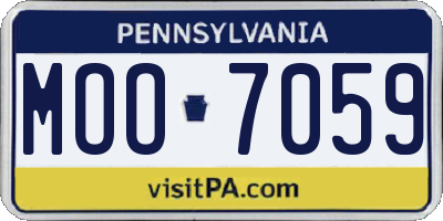 PA license plate MOO7059