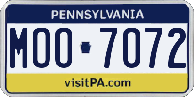 PA license plate MOO7072