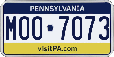 PA license plate MOO7073
