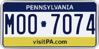 PA license plate MOO7074