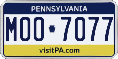 PA license plate MOO7077