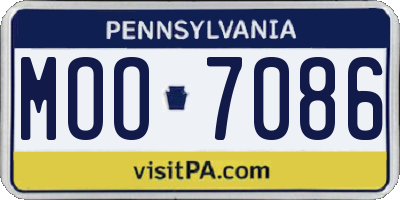 PA license plate MOO7086