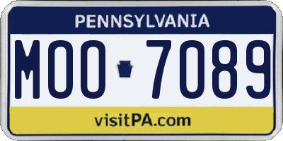 PA license plate MOO7089