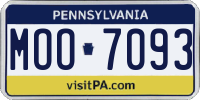 PA license plate MOO7093