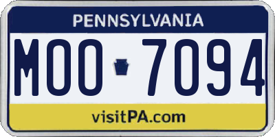 PA license plate MOO7094