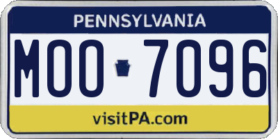 PA license plate MOO7096
