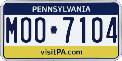 PA license plate MOO7104