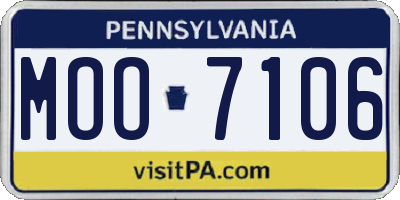 PA license plate MOO7106