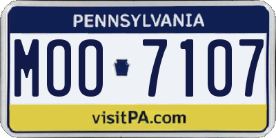 PA license plate MOO7107