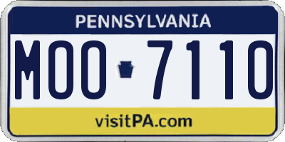 PA license plate MOO7110