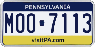 PA license plate MOO7113