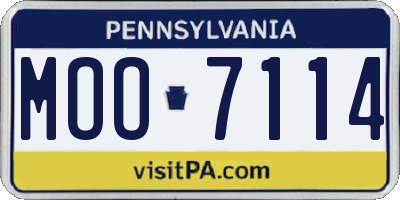 PA license plate MOO7114