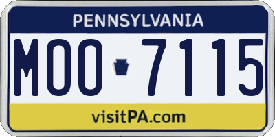 PA license plate MOO7115