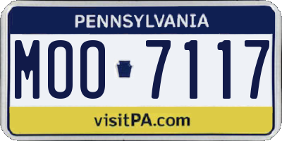 PA license plate MOO7117