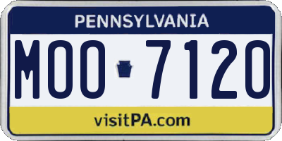PA license plate MOO7120