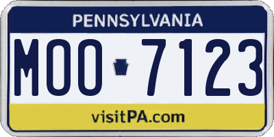 PA license plate MOO7123