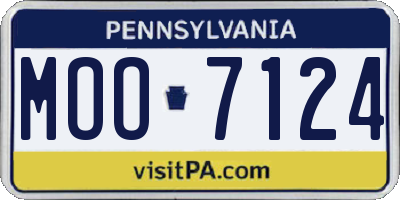 PA license plate MOO7124