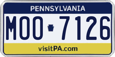 PA license plate MOO7126