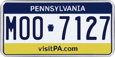 PA license plate MOO7127