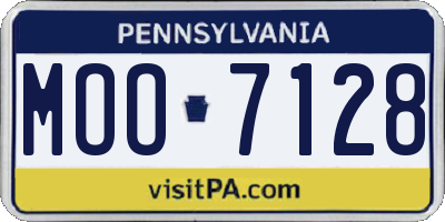 PA license plate MOO7128