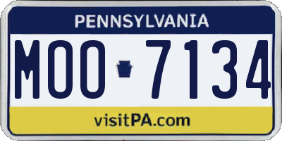 PA license plate MOO7134