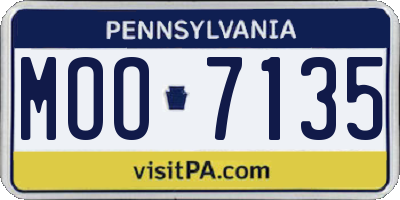 PA license plate MOO7135