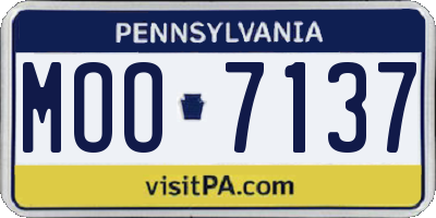 PA license plate MOO7137