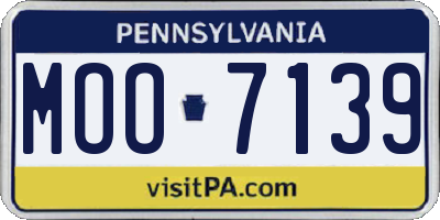 PA license plate MOO7139