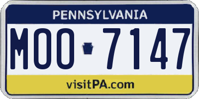 PA license plate MOO7147