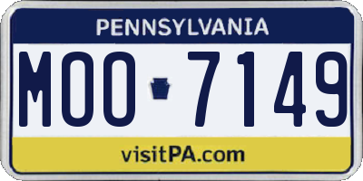 PA license plate MOO7149