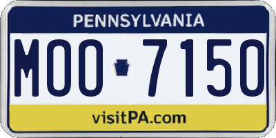 PA license plate MOO7150