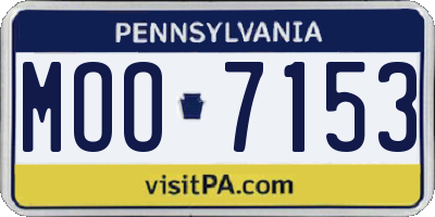PA license plate MOO7153