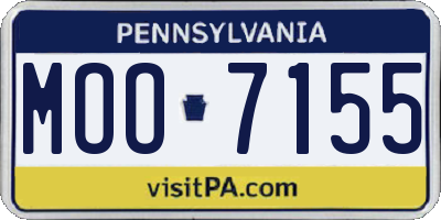 PA license plate MOO7155