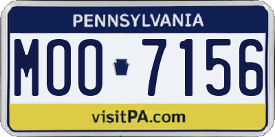 PA license plate MOO7156
