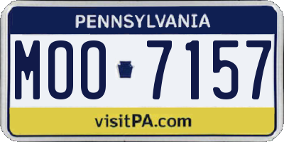 PA license plate MOO7157