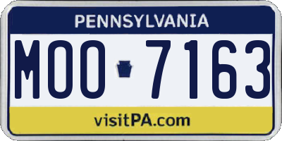 PA license plate MOO7163