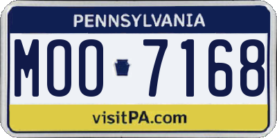 PA license plate MOO7168
