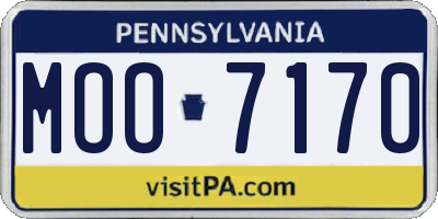 PA license plate MOO7170
