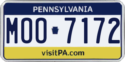 PA license plate MOO7172