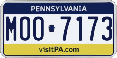 PA license plate MOO7173