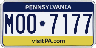 PA license plate MOO7177