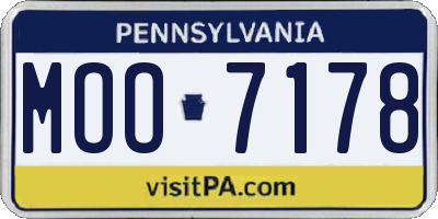 PA license plate MOO7178