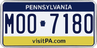 PA license plate MOO7180