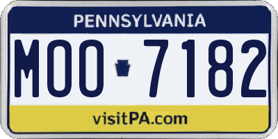 PA license plate MOO7182